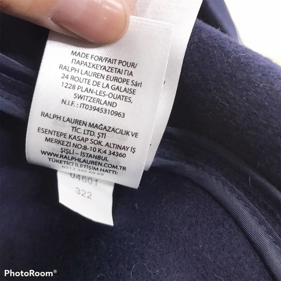 Lauren Ralph Lauren navy wool blend longline coat - Picture 6 of 8